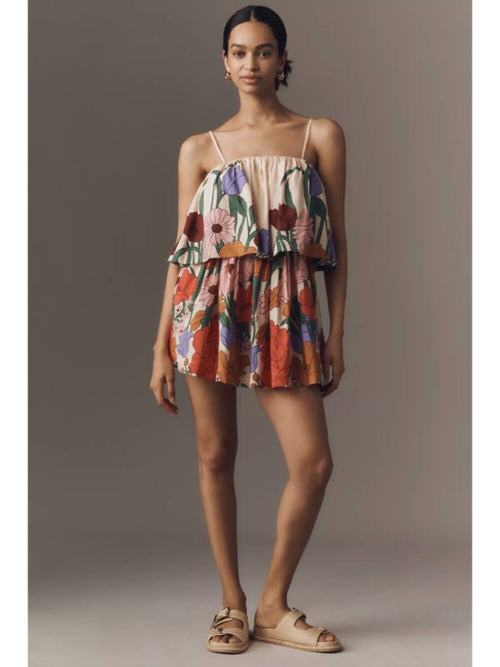 Farm Rio Tiered Floral Mini Dress NWT - Picture 2 of 7